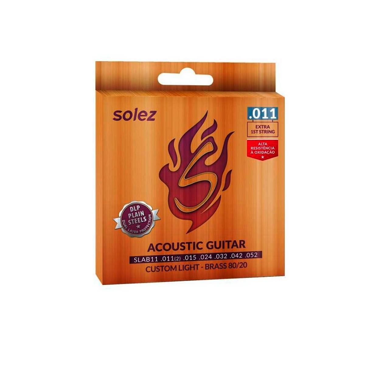Jogo De Cordas P/violão Solez Brass 80/20 0.011