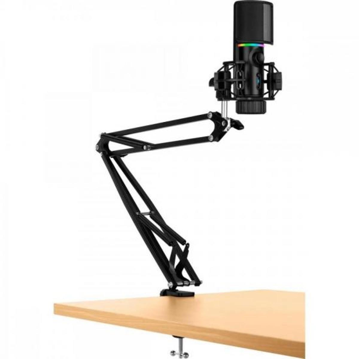 Microfone Gamer Streamplify Mic Arm Com Braço Flexível Preto RGB