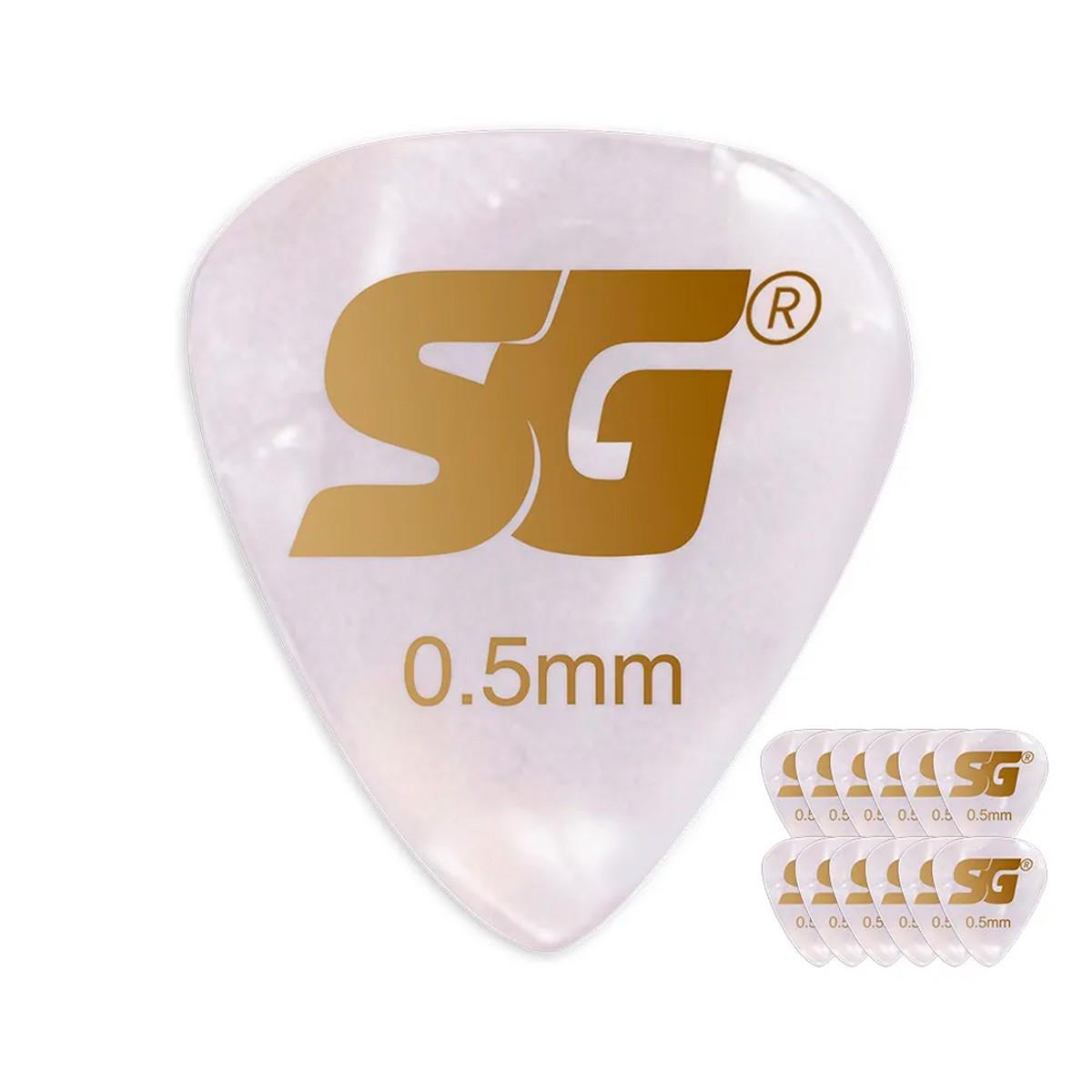 Palheta Tradicional Celuloide Perolada Extra Fina 0,50mm Pct C/12 Sg