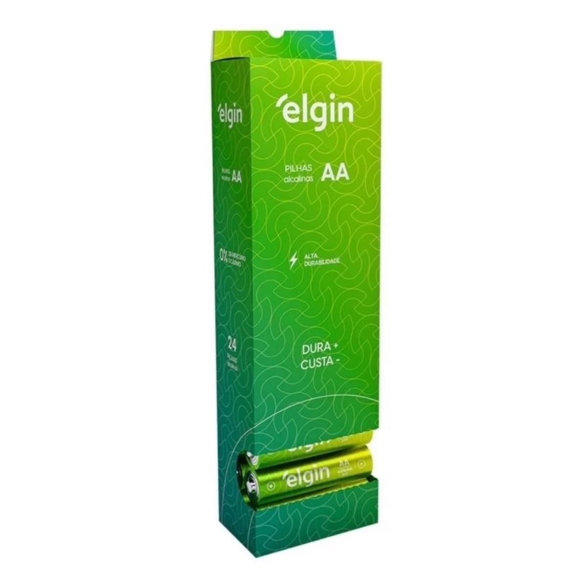 Pilha Alcalina Aa Tubo Com 24 Unidades Elgin (82347)