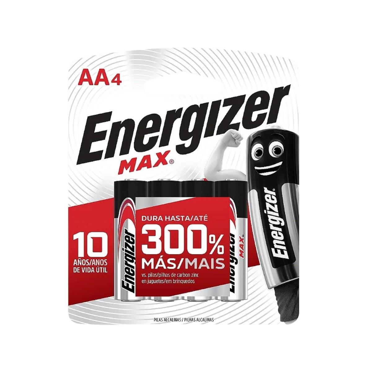Pilha Alcalina Max Aa Cart 4 Sm-160 Energizer