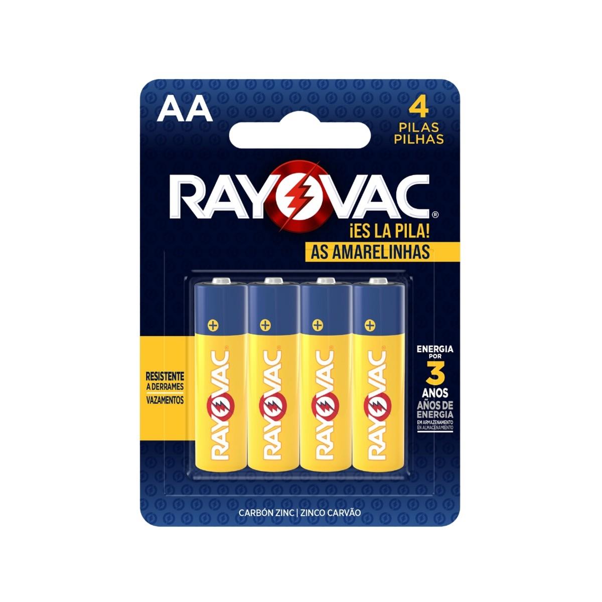 Pilha Zinco Aa4 Rayovac Amarelinhas Cartela Com 04 Unidades
