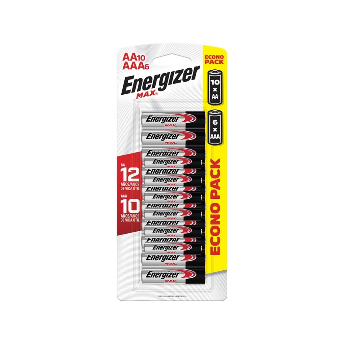 Pilha Max Aa10+aaa6 Cart 16 Energizer