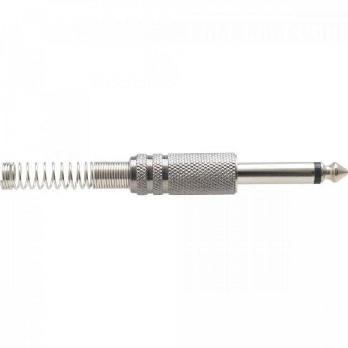 Plug P10 Mono Metal Niquelado Com Mola Genérico Storm - PCT / 50
