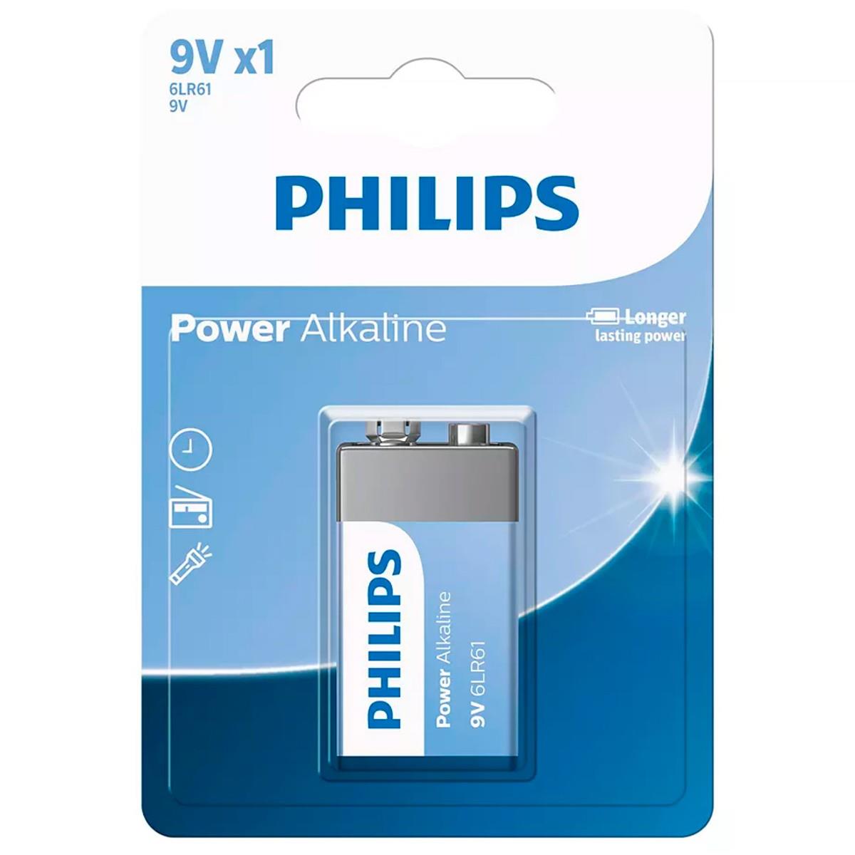 1 Bateria Alcalina 9v Philips