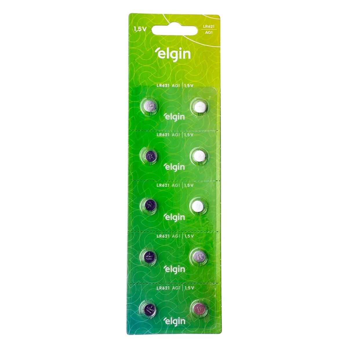 10 Baterias Alcalinas Lr621 Ag1 Elgin