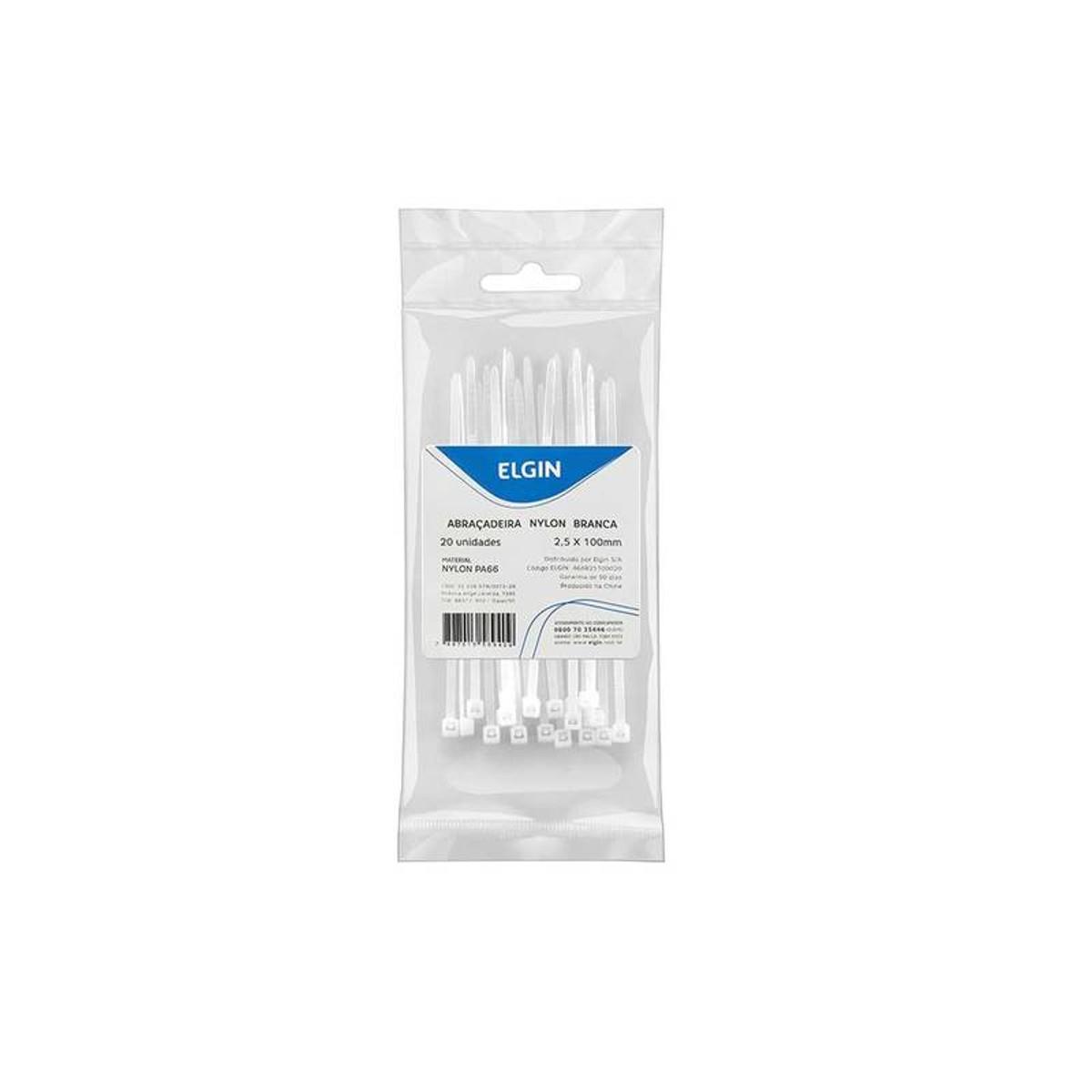Abracadeira Nylon Pa66 Med Branco 3.6x150 P20 - 20 Unidades