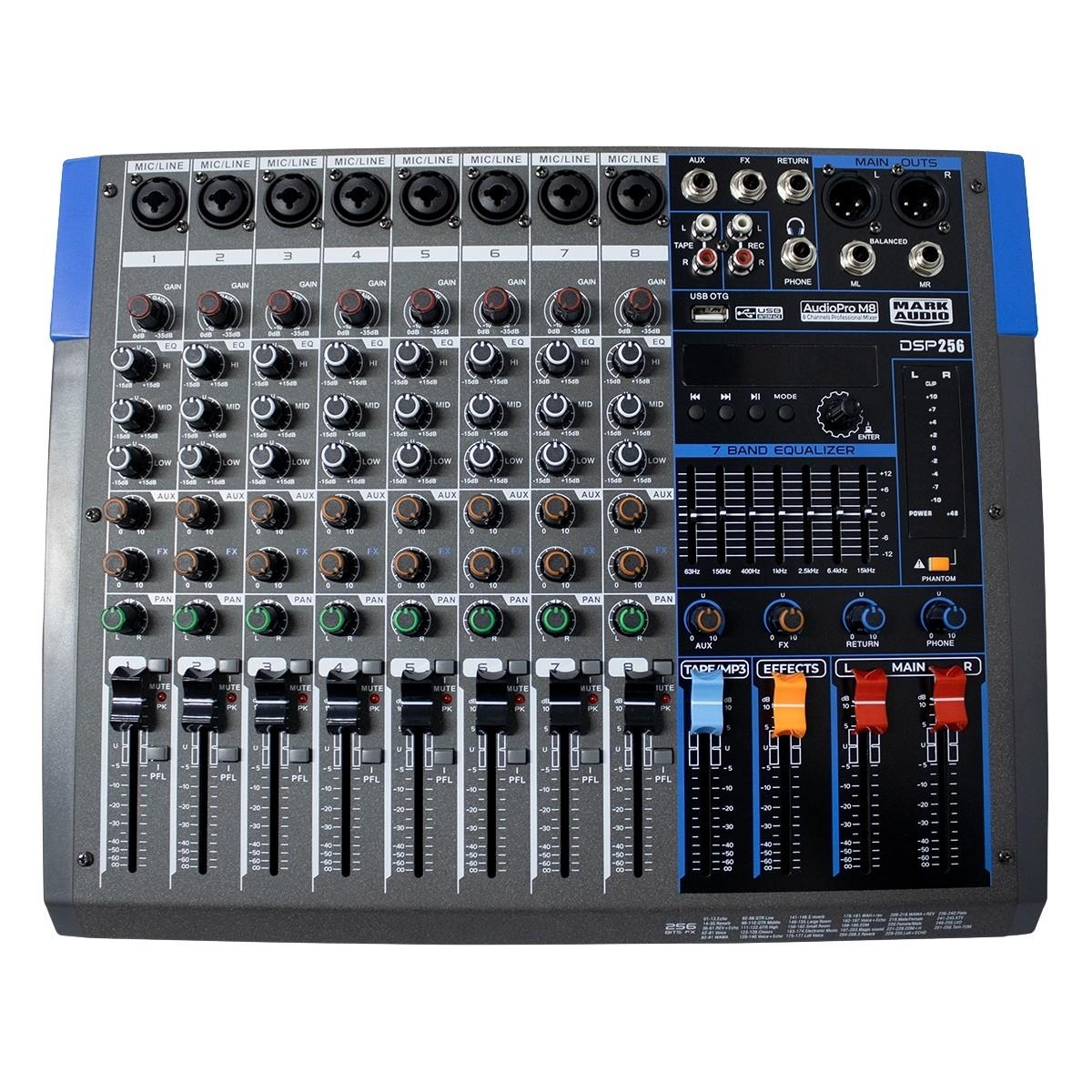 Audio Pro M8 - Mixer Mark Audio 8 Canais
