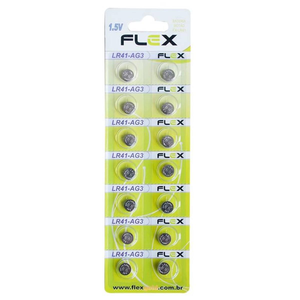 Bateria Botão Lr41 Cartela Com 14 Unidades Flex