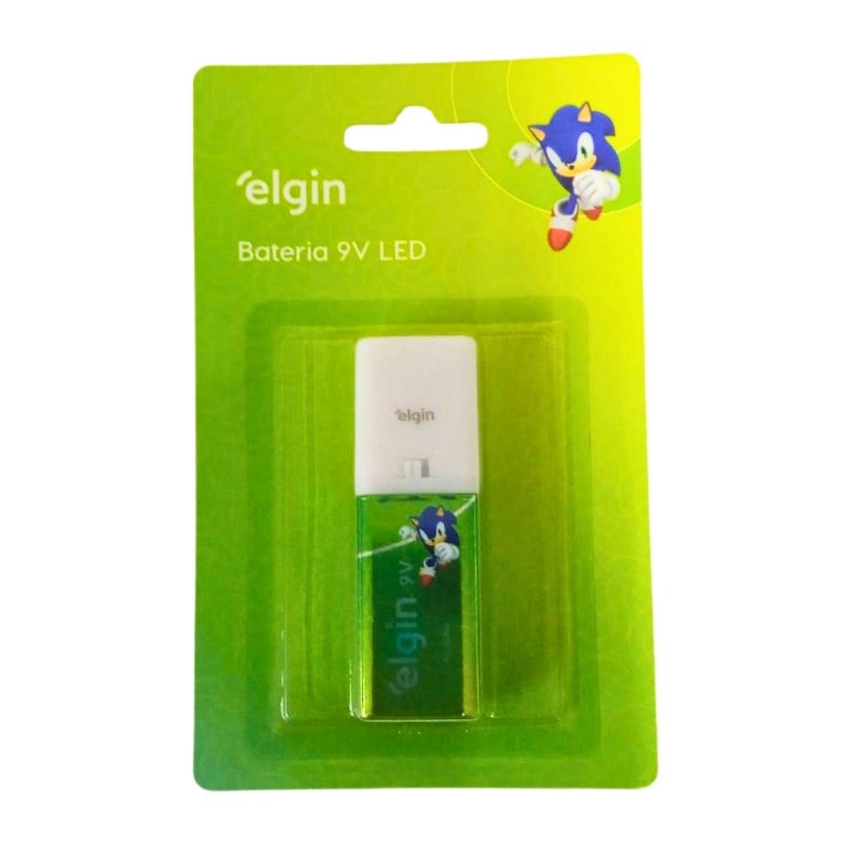 Bateria 9v Alcalina Com Lanterna Elgin