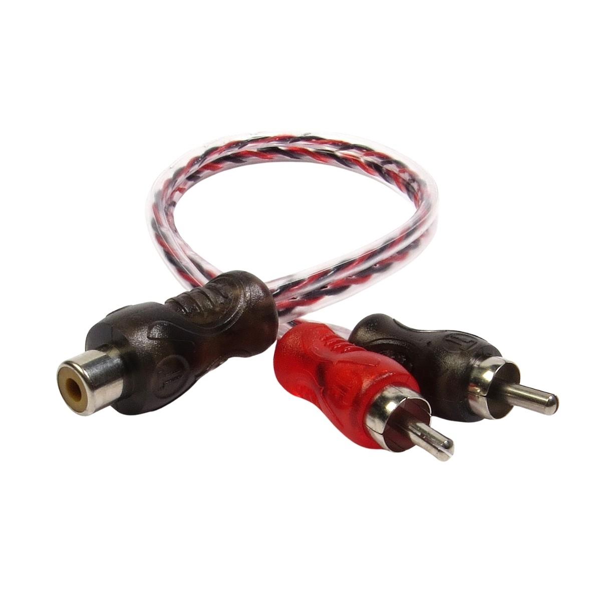 Cabo Audio Automotivo Y Rca Fêmea 2 Rca Macho 20 Cms Storm