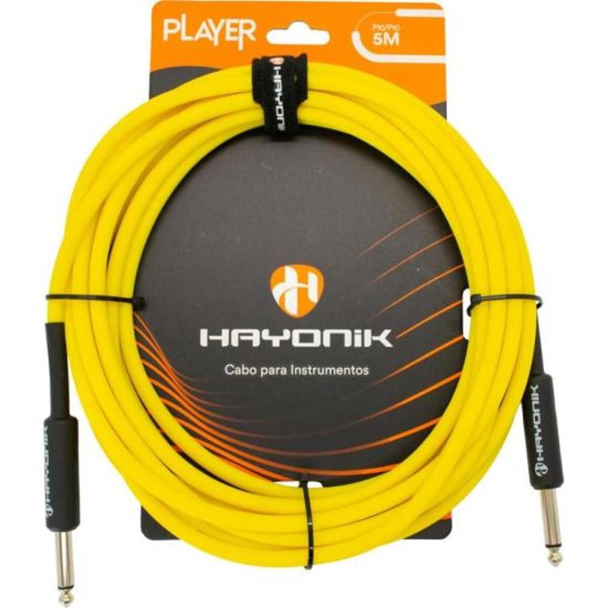 Cabo Para Instrumento Hayonik Player P10 x P10 5m Amarelo