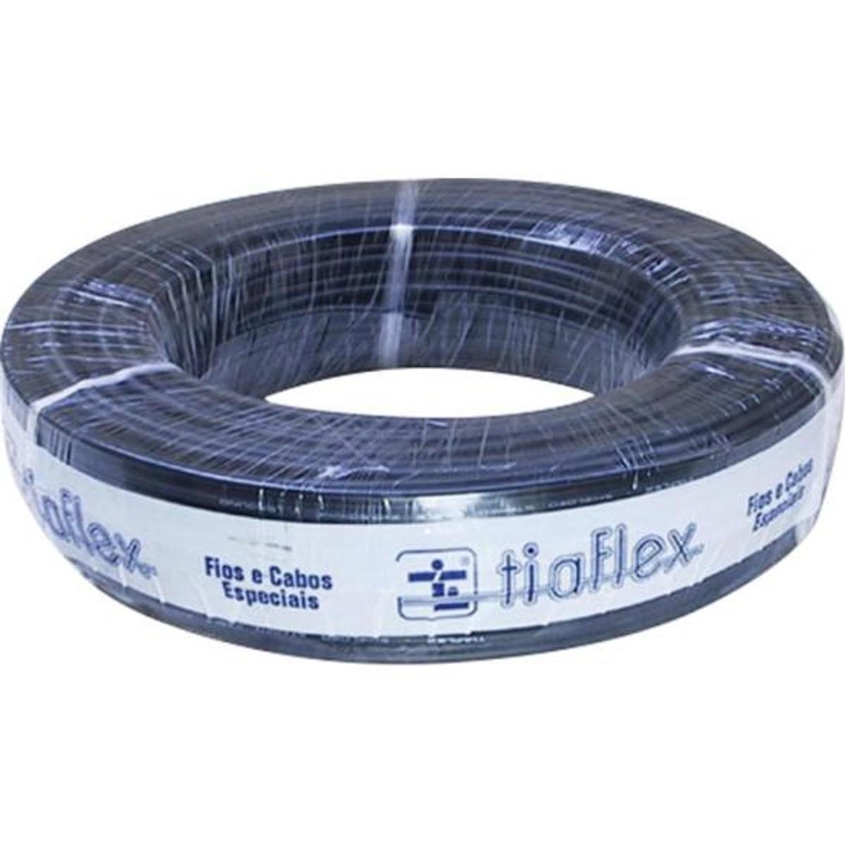 Cabo Para Microfone Balanceado OFHC 2 X 0,30mm² (22AWG) Preto Tiaflex - RL / 100