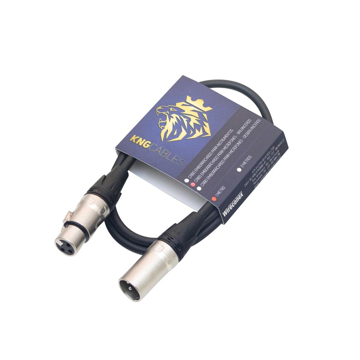 Cabo Para Microfone Balanceado Xlr Xlr 01m Kng Wireconex