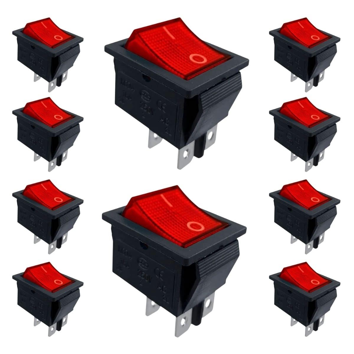 Chave Kcd4 4 Terminais Vermelha 15a 250vac Storm (10 Un)