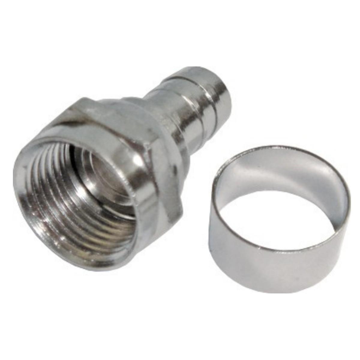 Conector F Rg 6 Com Anel Storm 100 Unidades