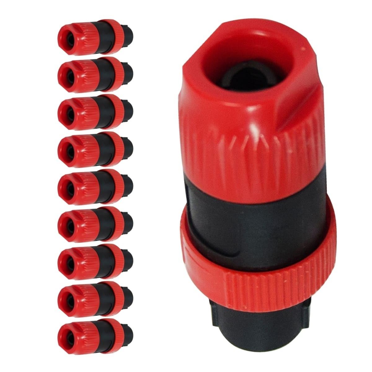 Conector Speakon 4 Polos Corpo Curto Red Storm 10 Unidades