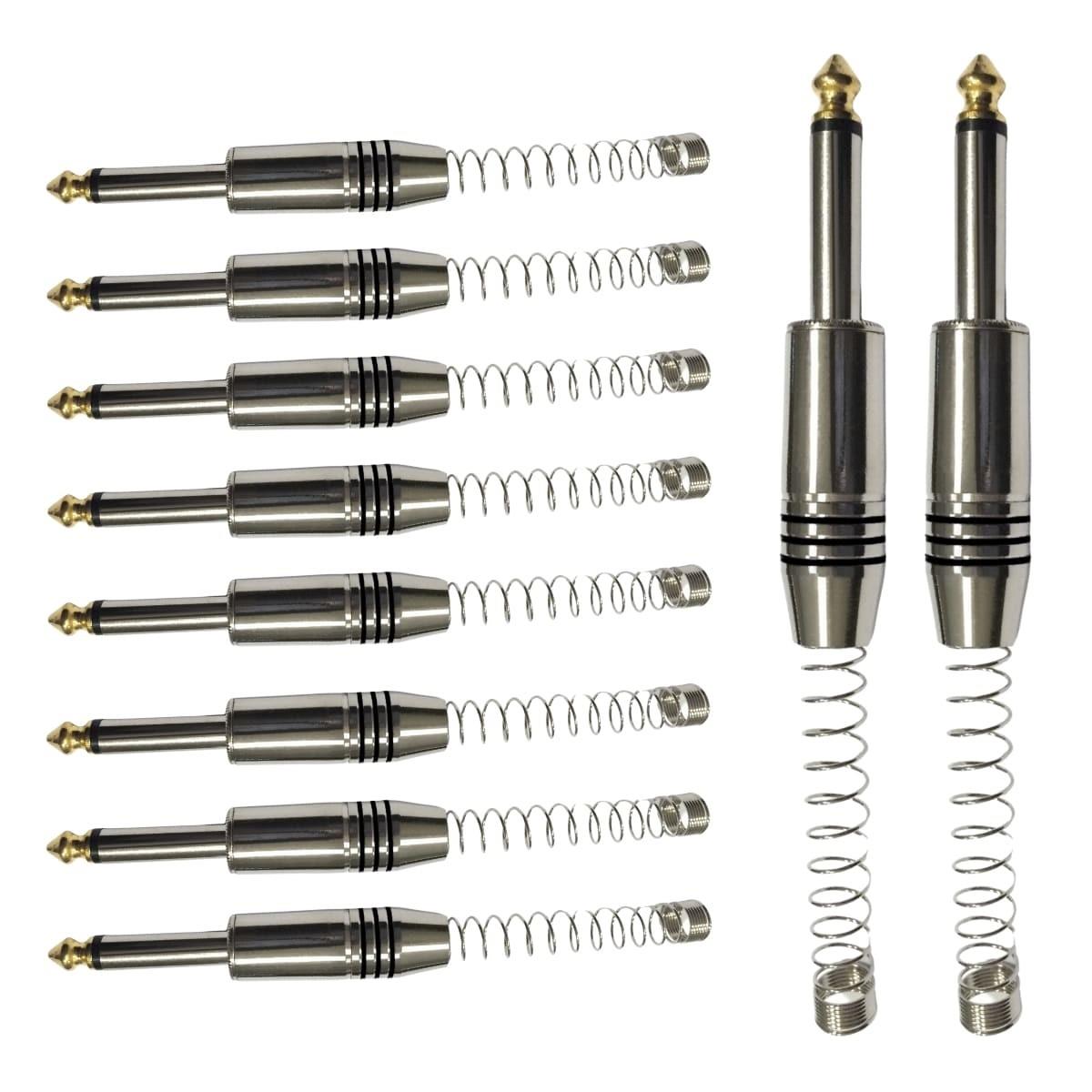 Conector P10 Macho Mono Com Mola Storm 10 Unidades