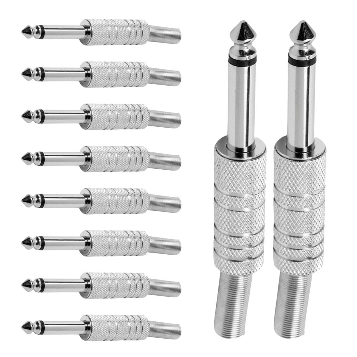 Conector P10 Macho Mono Niquel Com Mola Storm 10 Unidades