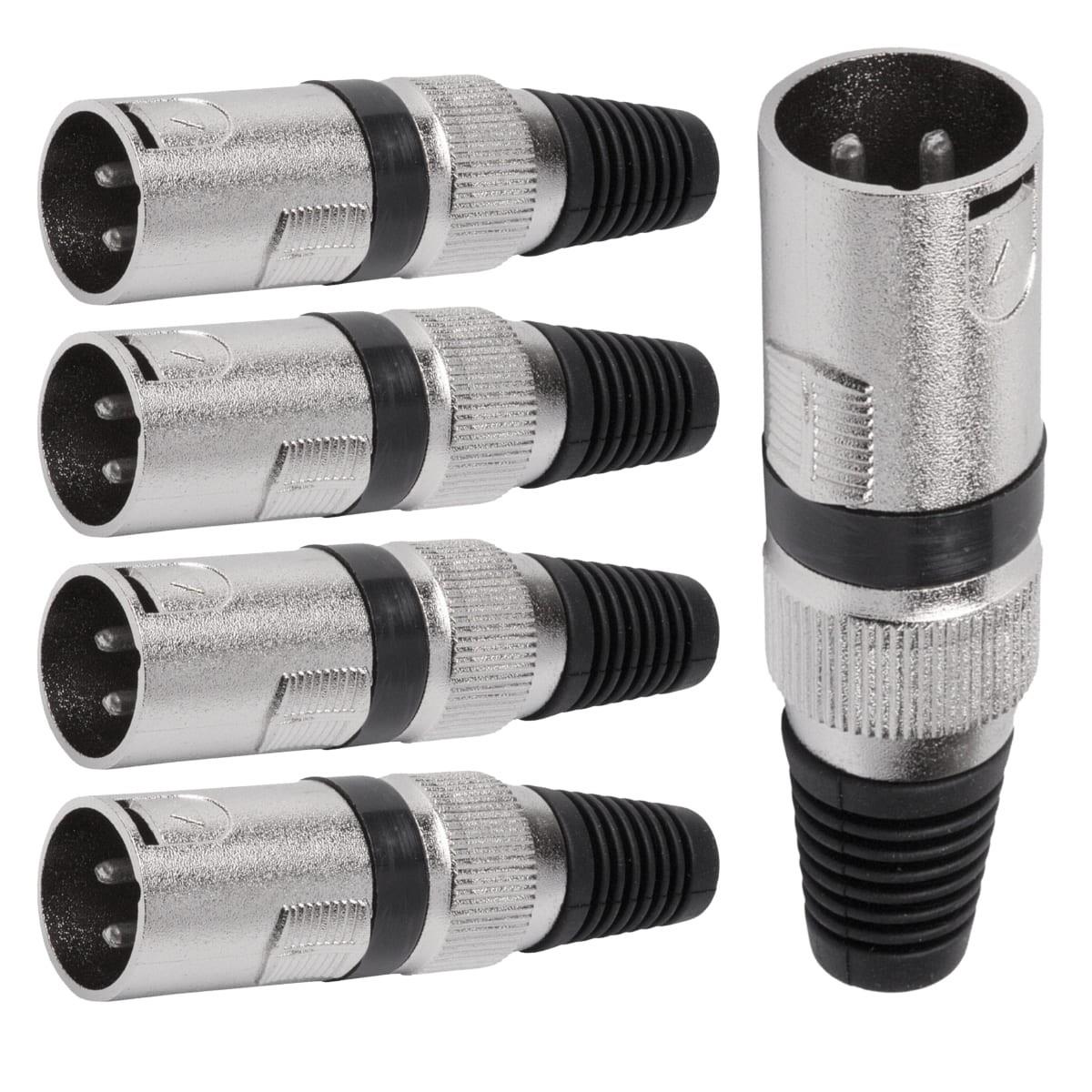 Conector Xlr Macho Linha Preto Metalico Storm  05 Unidades