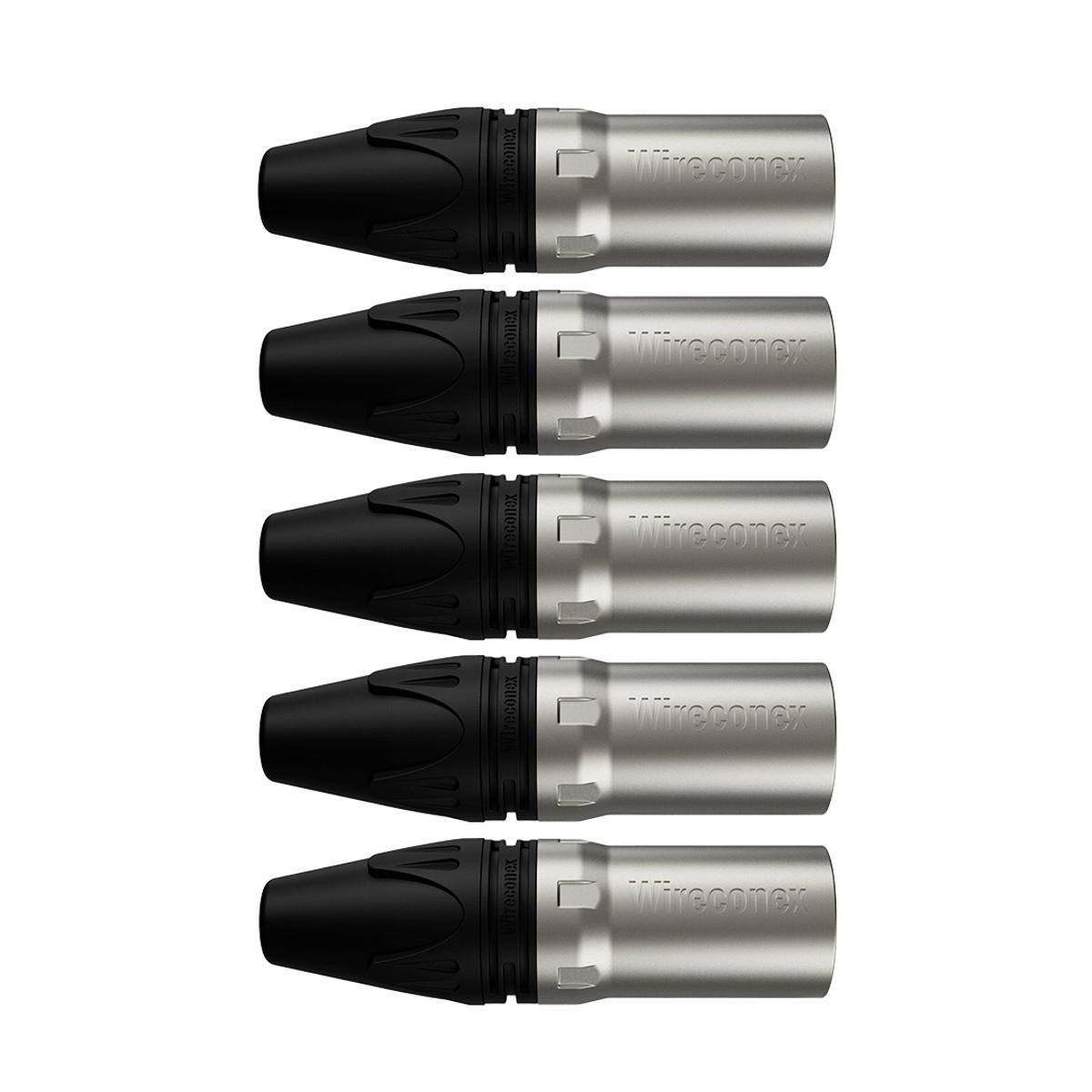 Conector Xlr Macho Wc 1013 Ml Bk Ni 3p Cabo Wireconex 05 Unidades