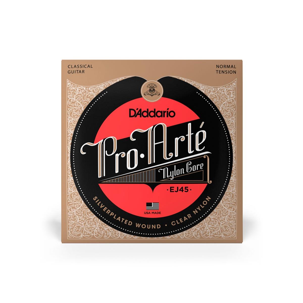 Cordas Para Violão Nylon D Addario Pro-arté Nylon Core Ej45 Prata/transparente