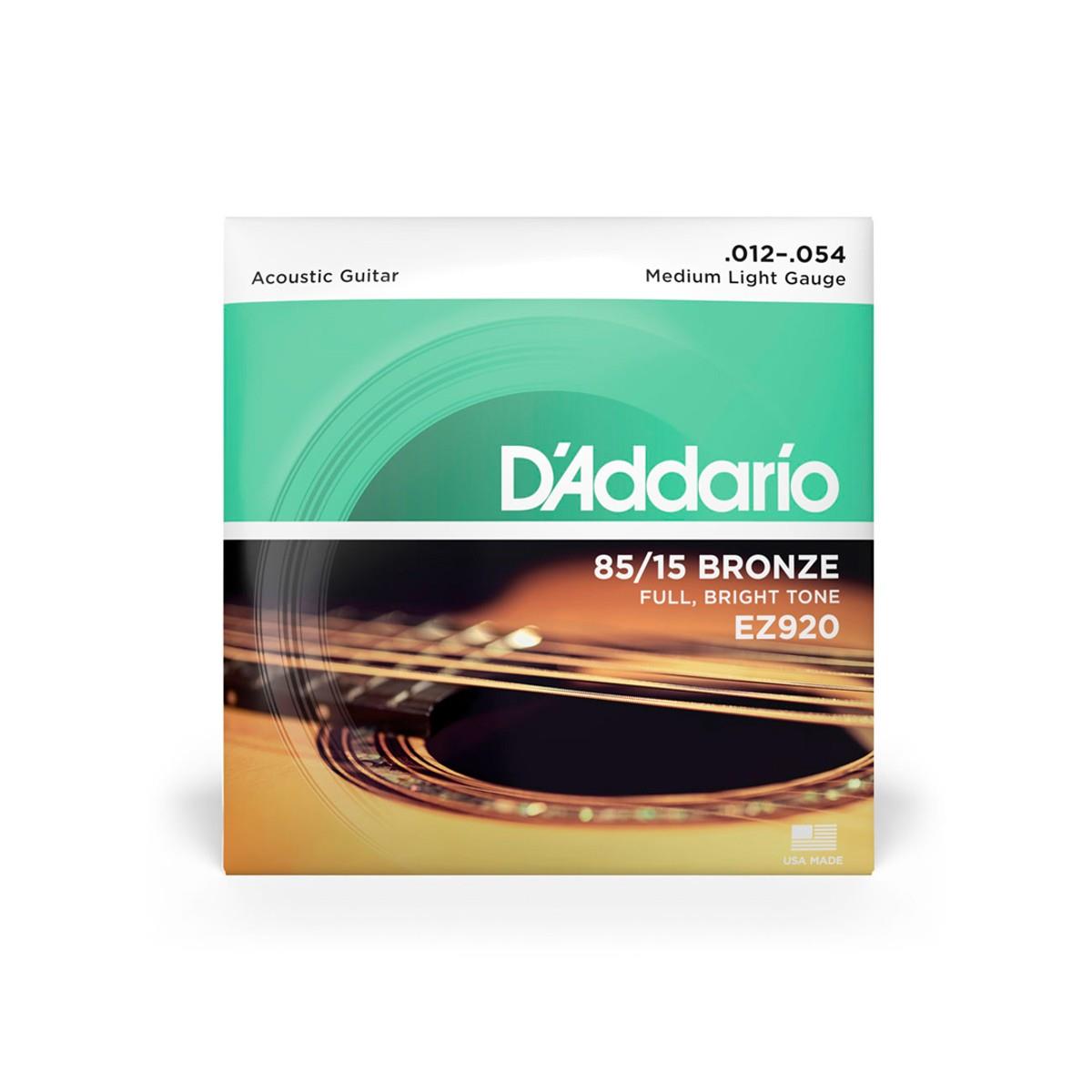 Cordas Para Violão Aço D Addario Bronze 85/15 Ez920 .012-.054