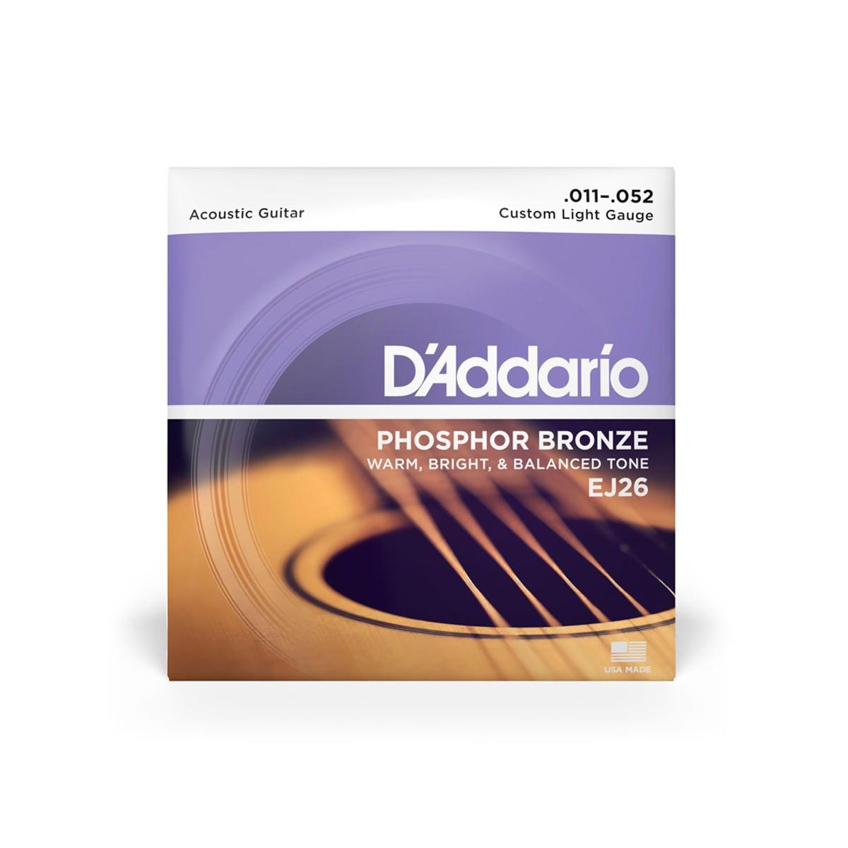 Cordas Para Violão Aço D Addario Phosphor Bronze Ej26 .011-.052