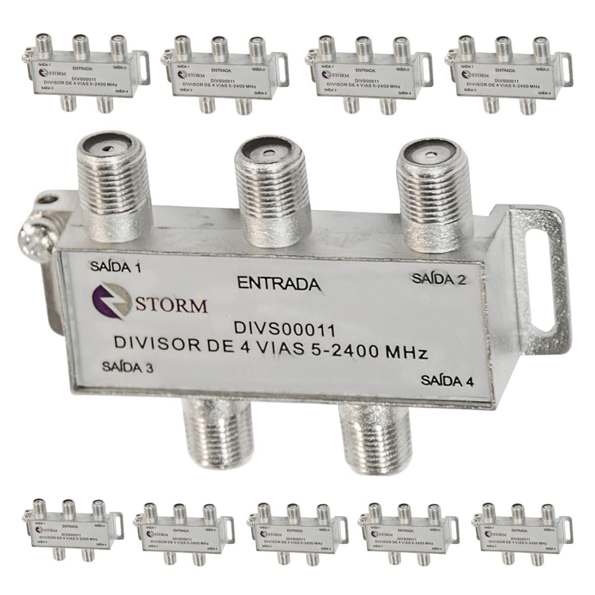 Divisor De Antena 1x4 5-2400mhz Satelite Storm 10 Unidades