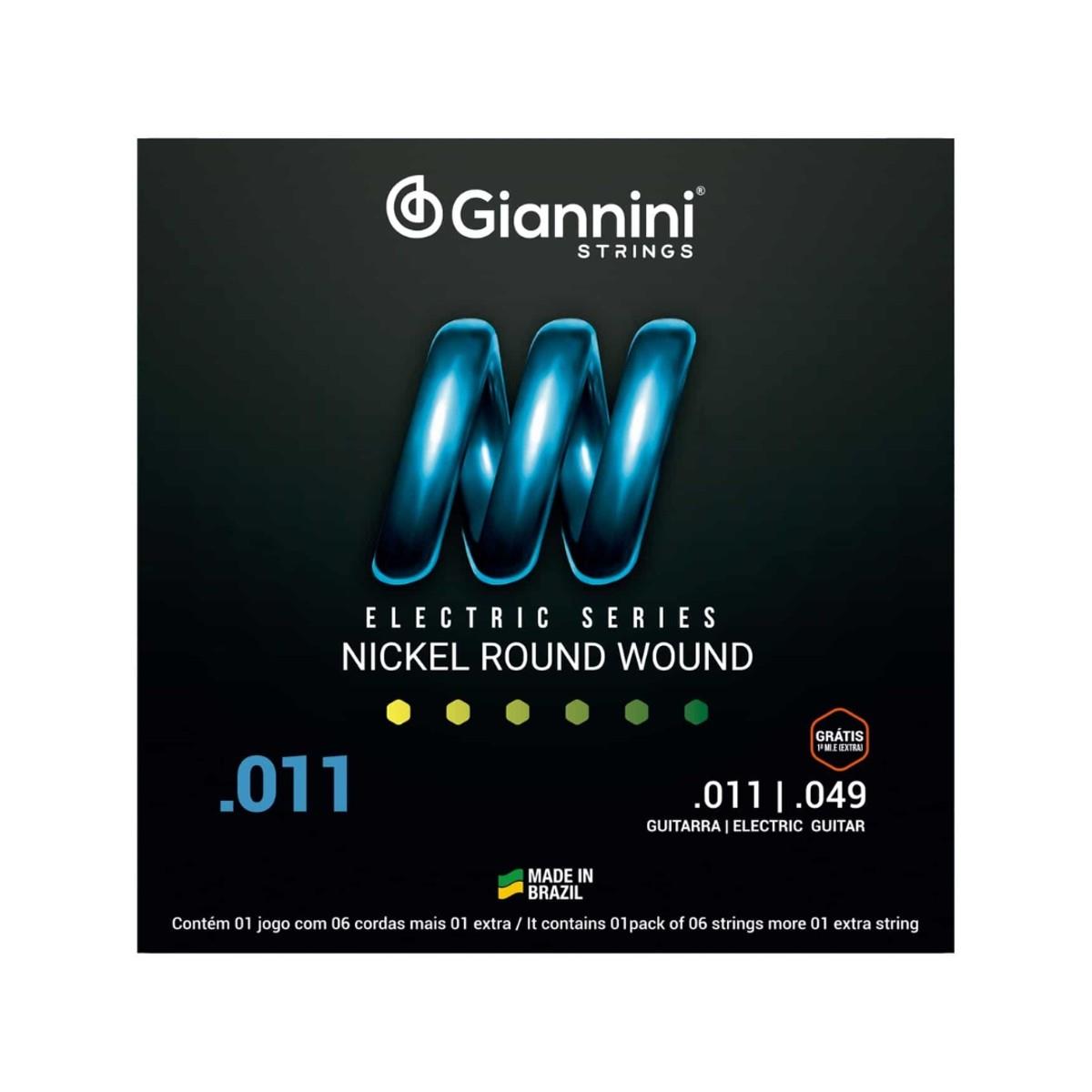 Encordoamento Giannini P/guitarra Niquel 0.011 Geegst.11