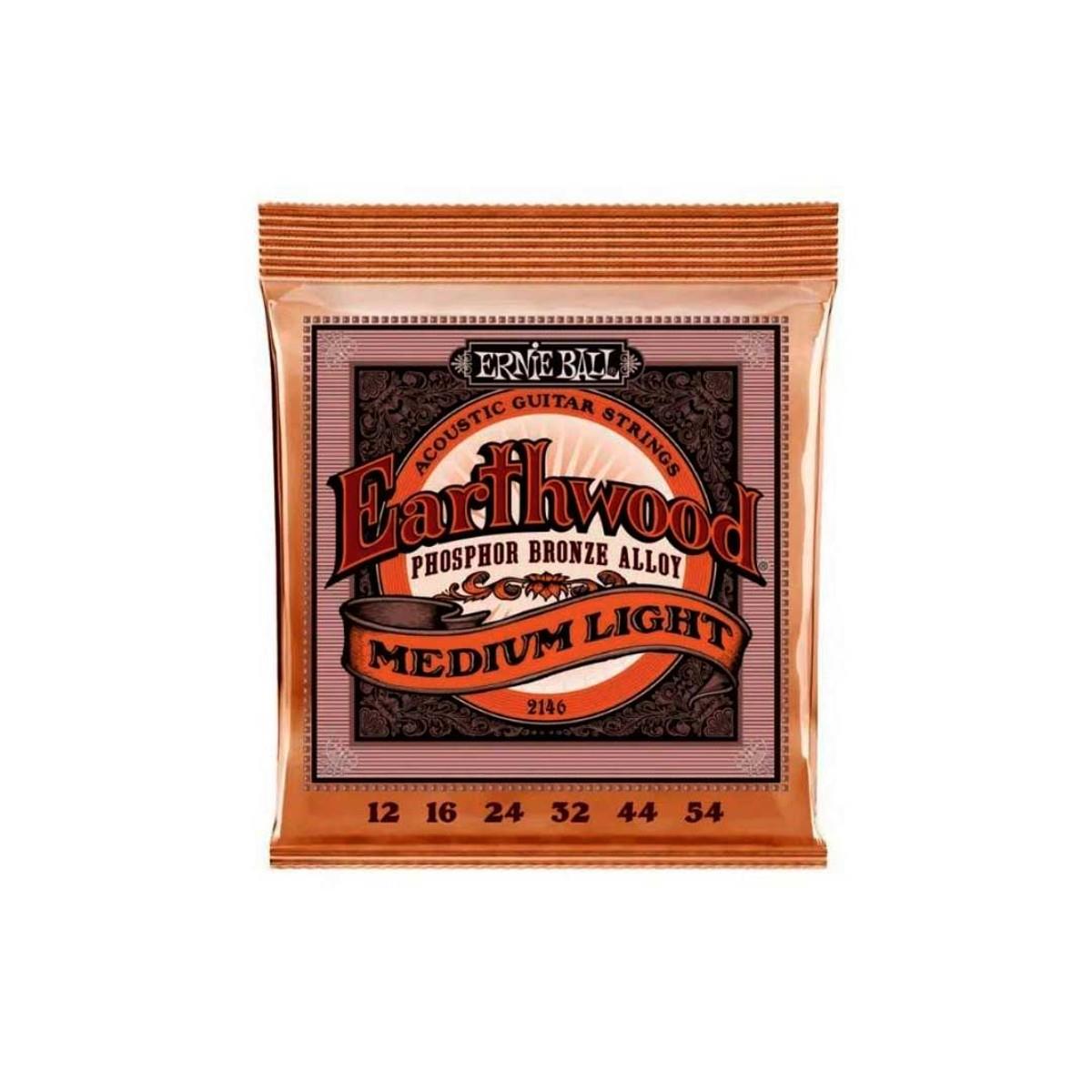 Encordoamento P/violão Aço Earthwood Media Leve Phosphor Bronze Ernie Ball 012