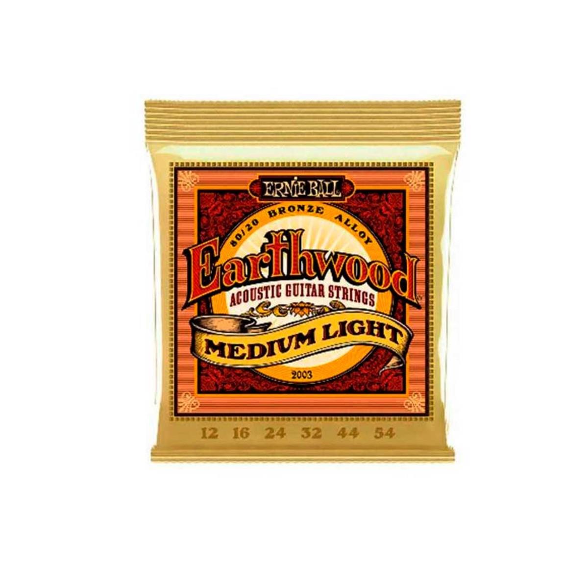 Encordoamento P/violão Aço Earthwood Media Leve 80/20 Bronze Ernie Ball 012
