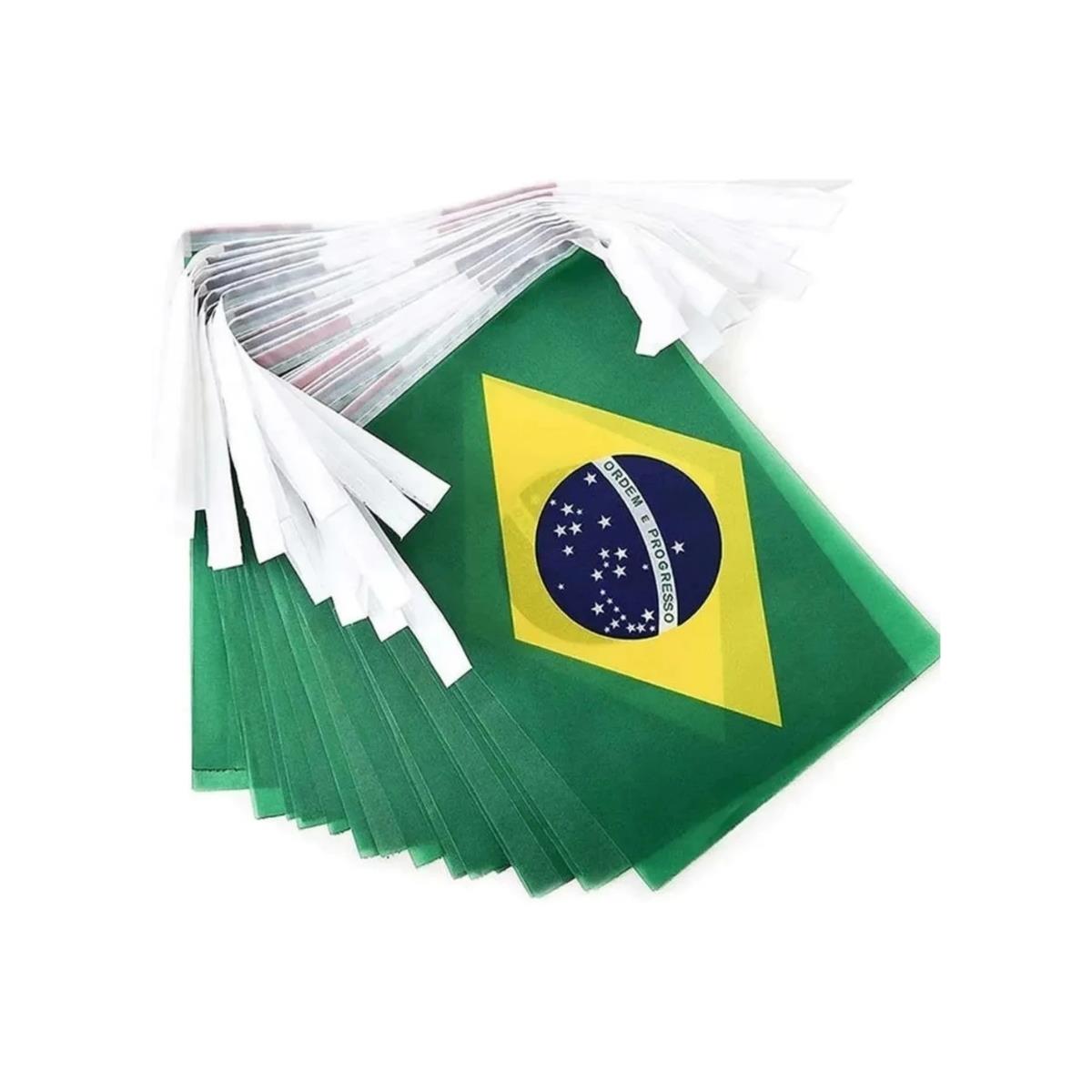 Varal de Bandeiras do Brasil Poliéster 15x20cm 7m