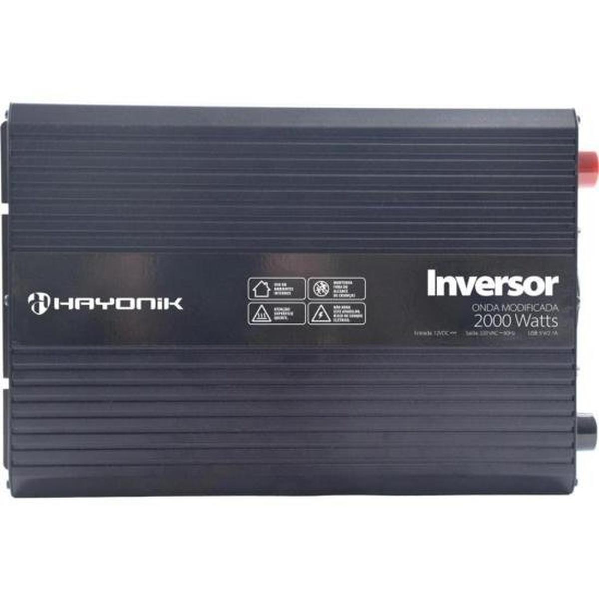 Inversor Automotivo HAYONIK MSW122 Onda Modificada 2000W 12V/220V