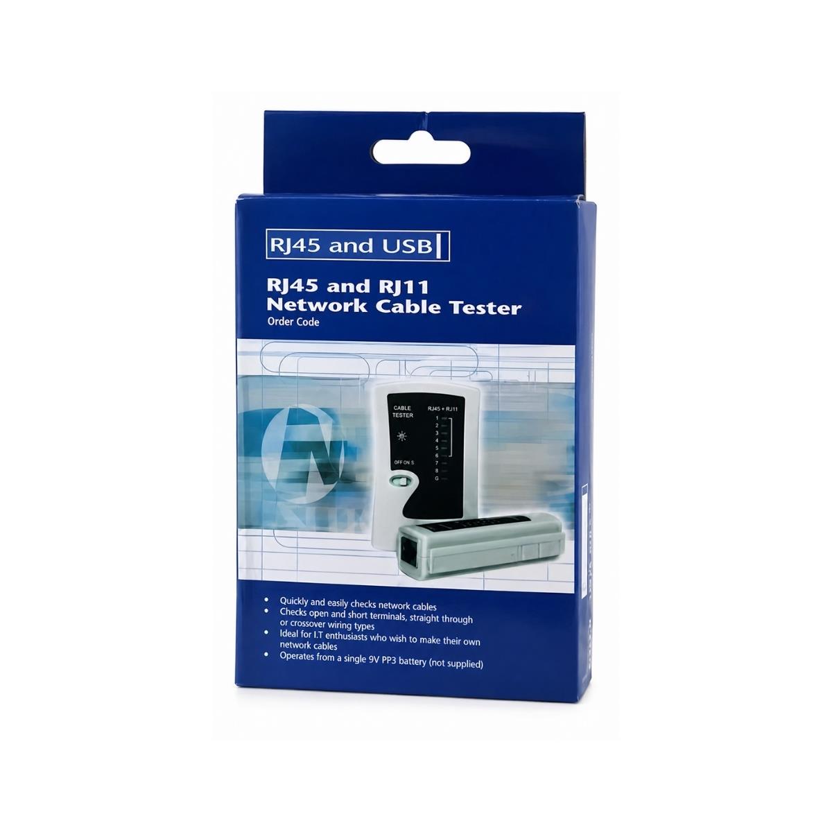 Testador de Cabo de Rede e Telefonia RJ45/RJ11