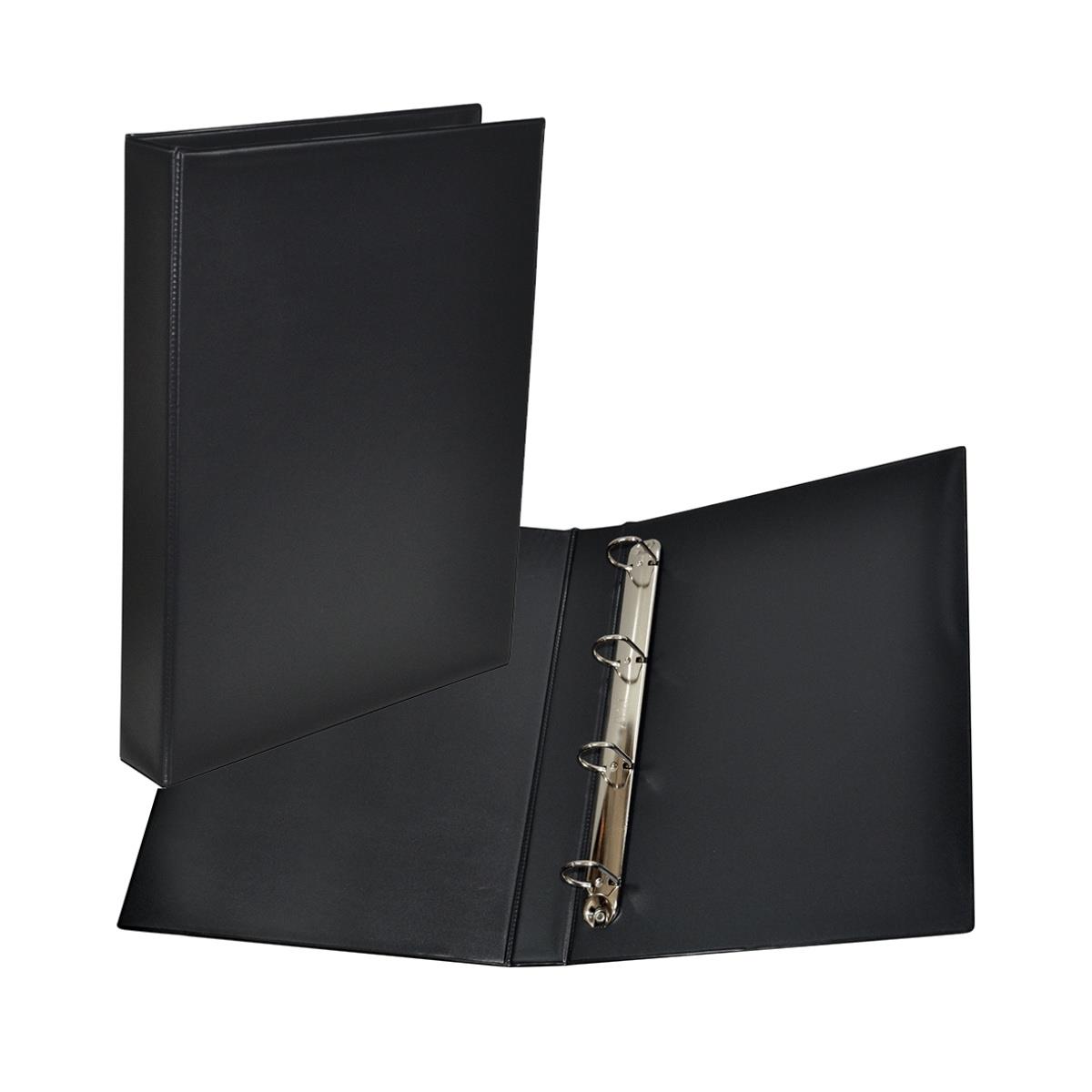 Fichário Ofício 4 Argolas Plástico Preto 