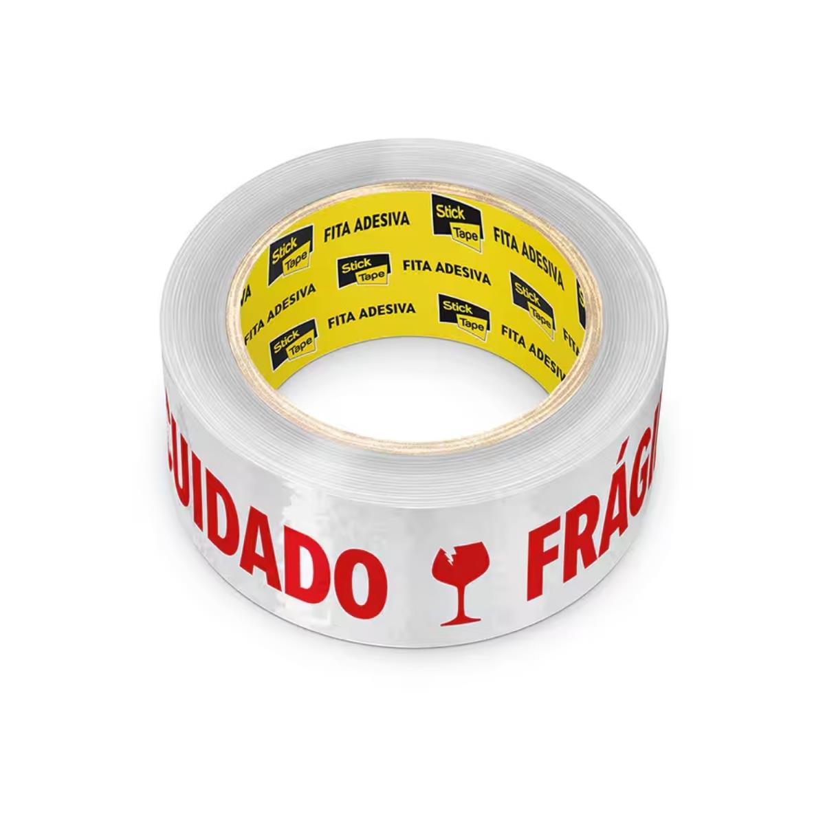 Fita Adesiva Empacotamento  Cuidado Frágil 45mm x 100m Stick Tape