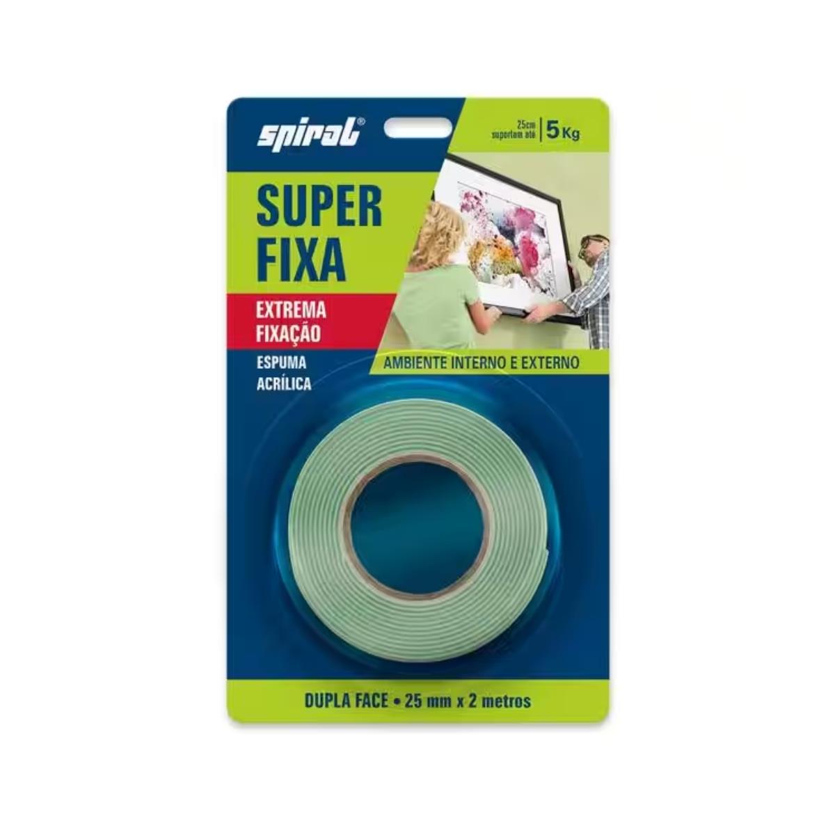 Fita Dupla Face Super Fixa Extrema Fixação até 5kgs 24mm x 2m Spiral