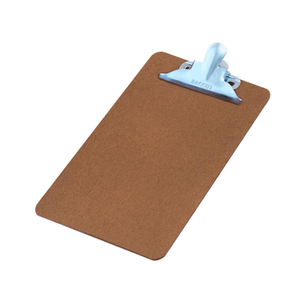 Prancheta Eucatex Mini Ofício Memorando 14cm x 24cm Garra Metal 