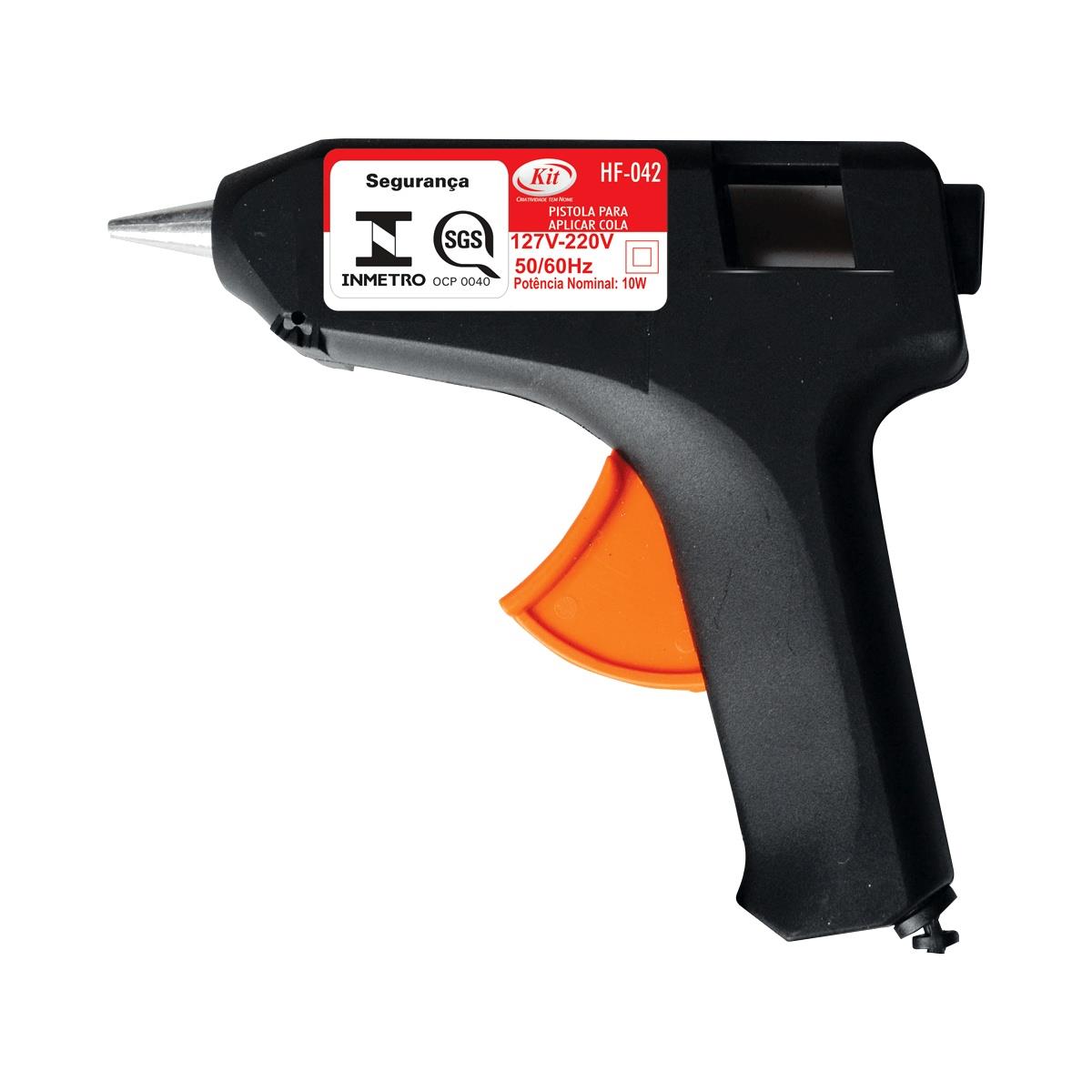 Pistola para Cola Quente Grande HF-042 Bivolt 50/60Hz 10W Kit