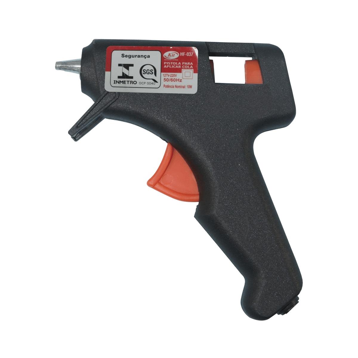 Pistola para Cola Quente Pequena HF-037 Bivolt 50/60Hz 10W Kit