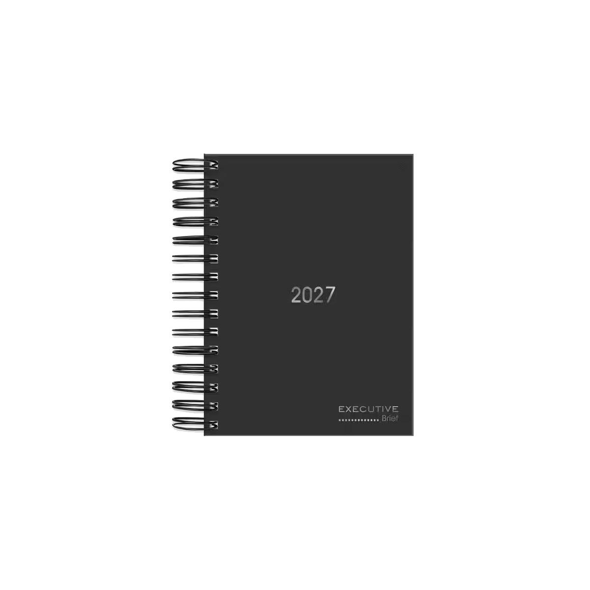 Agenda Diária 2027 Capa Dura Brief Executive Spiral 2759385 Preto 176 Folhas
