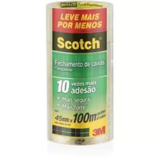 Fita Adesiva de Empacotamento Transparente Scotch 5802 45mm x 100m - 4 Rolos