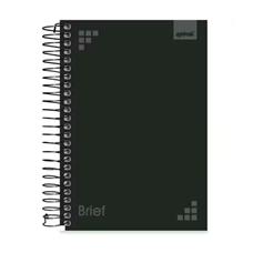 Caderno Capa Dura, 10 Matérias 160 Folhas Brief Preto Spiral