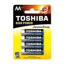 Cartela Pilha Alcalina 1.5V AA LR6GCP Toshiba - 4 Unidades