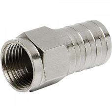 Conector F Tipo Barril Para Crimpar RG59 CONF0006 Níquel Storm - PCT / 100