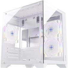 Gabinete Gamer Fortrek Clarity Branco Lateral Vidro
