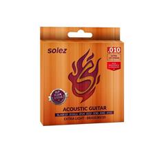 Jogo De Cordas P/violão Solez Brass 80/20 0.010'/0.050' Slab10