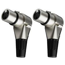 Kit 02 Conectores Xlr Femea 90 Graus Wc2043 Wireconex