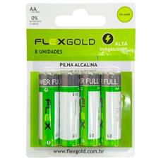 Pilha Aa Alcalina Cartela Com 8 Unidades Flex